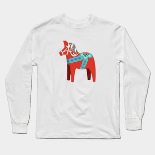 Red Dala Horse Long Sleeve T-Shirt